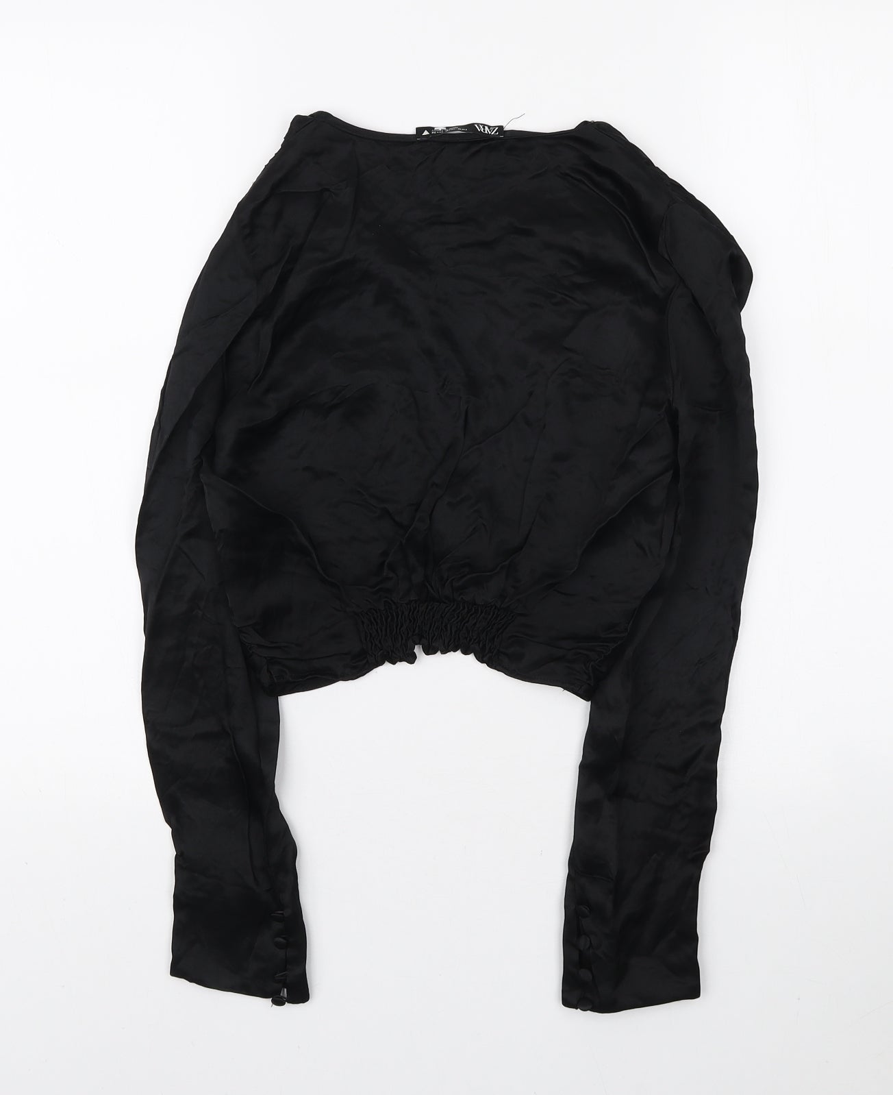 Womens UK Size M Zara Black Basic Blouse