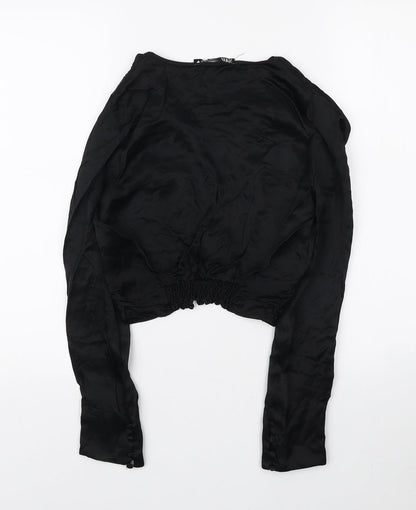 Womens UK Size M Zara Black Basic Blouse