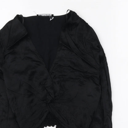 Womens UK Size M Zara Black Basic Blouse