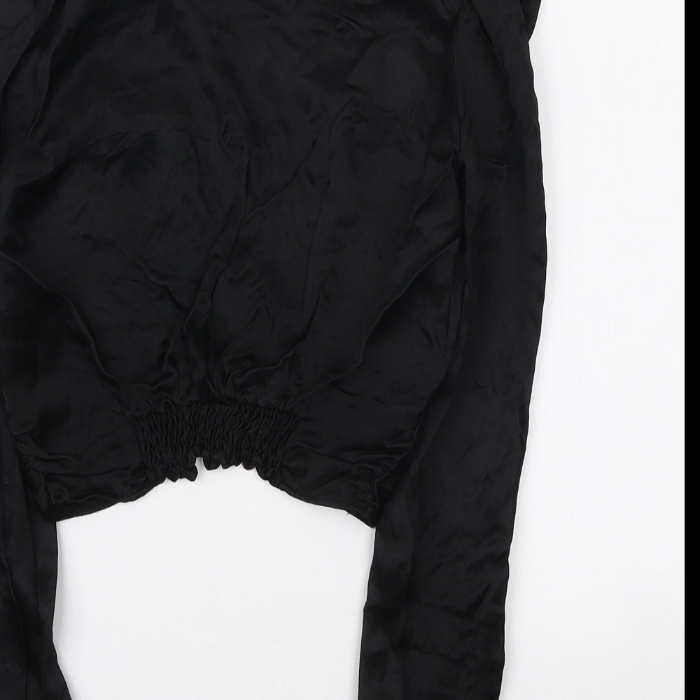 Womens UK Size M Zara Black Basic Blouse