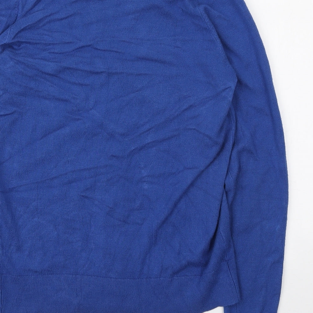 TU Womens Blue V-Neck Viscose Cardigan Jumper Size 8