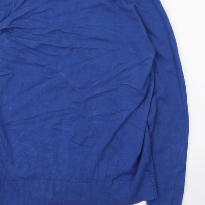 TU Womens Blue V-Neck Viscose Cardigan Jumper Size 8