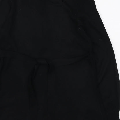 F&F Womens Black V-Neck Acrylic Tunic Jumper Size 12