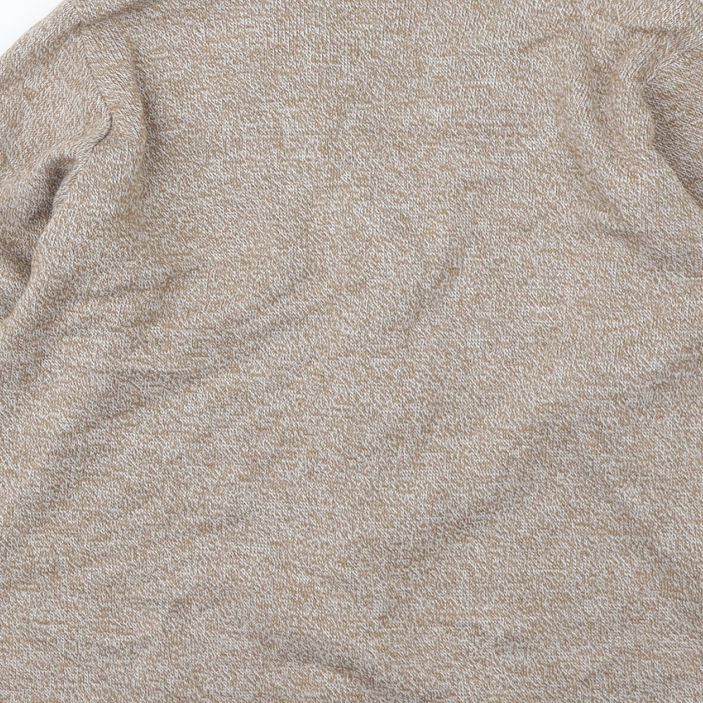 Cane Womens Beige V-Neck Acrylic Cardigan Jumper Size M