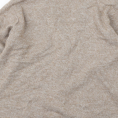 Cane Womens Beige V-Neck Acrylic Cardigan Jumper Size M