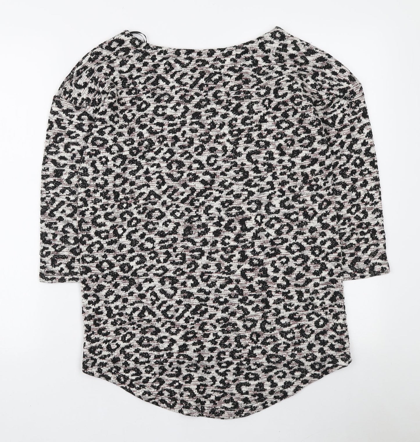 TU Womens Multicoloured Boat Neck Animal Print Polyester Pullover Jumper Size 8