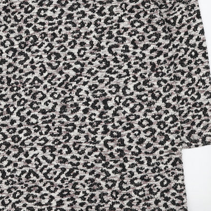 TU Womens Multicoloured Boat Neck Animal Print Polyester Pullover Jumper Size 8
