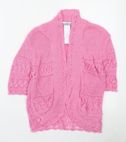 Womens UK Size M Pure & Natural Pink Cardigan Jumper