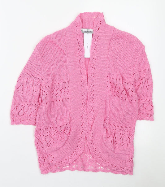 Womens UK Size M Pure & Natural Pink Cardigan Jumper