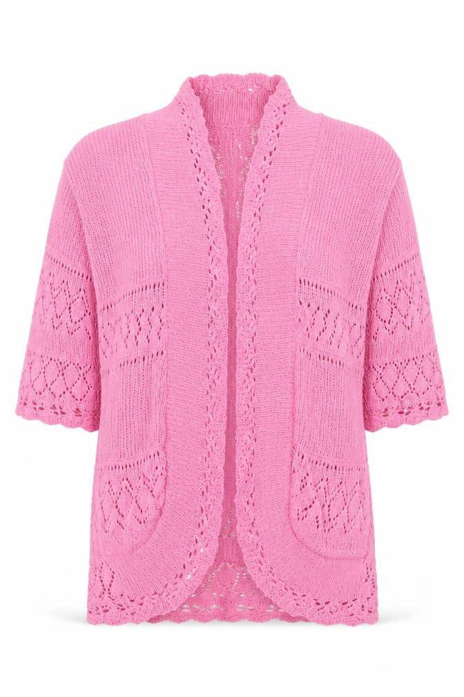 Womens UK Size M Pure & Natural Pink Cardigan Jumper