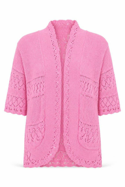 Womens UK Size M Pure & Natural Pink Cardigan Jumper