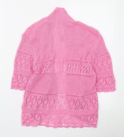 Womens UK Size M Pure & Natural Pink Cardigan Jumper