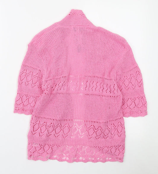 Womens UK Size M Pure & Natural Pink Cardigan Jumper