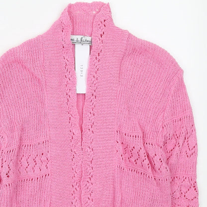 Womens UK Size M Pure & Natural Pink Cardigan Jumper