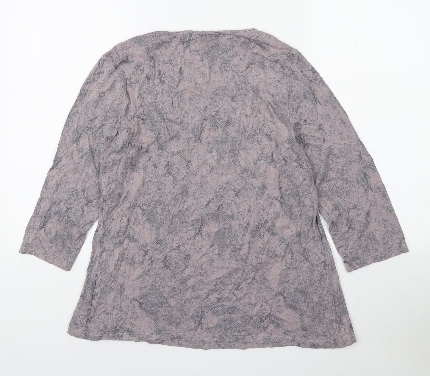 Marks and Spencer Womens Pink Animal Print Viscose Basic Blouse Size 14 Scoop Neck