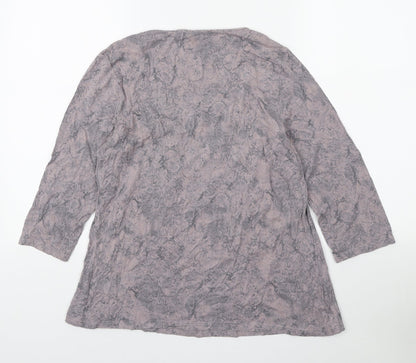 Marks and Spencer Womens Pink Animal Print Viscose Basic Blouse Size 14 Scoop Neck