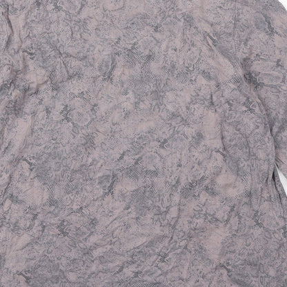 Marks and Spencer Womens Pink Animal Print Viscose Basic Blouse Size 14 Scoop Neck