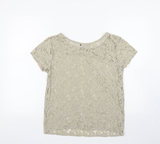 Womens UK Size 8 Atmosphere Beige Basic Blouse