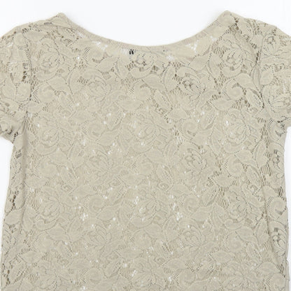 Womens UK Size 8 Atmosphere Beige Basic Blouse