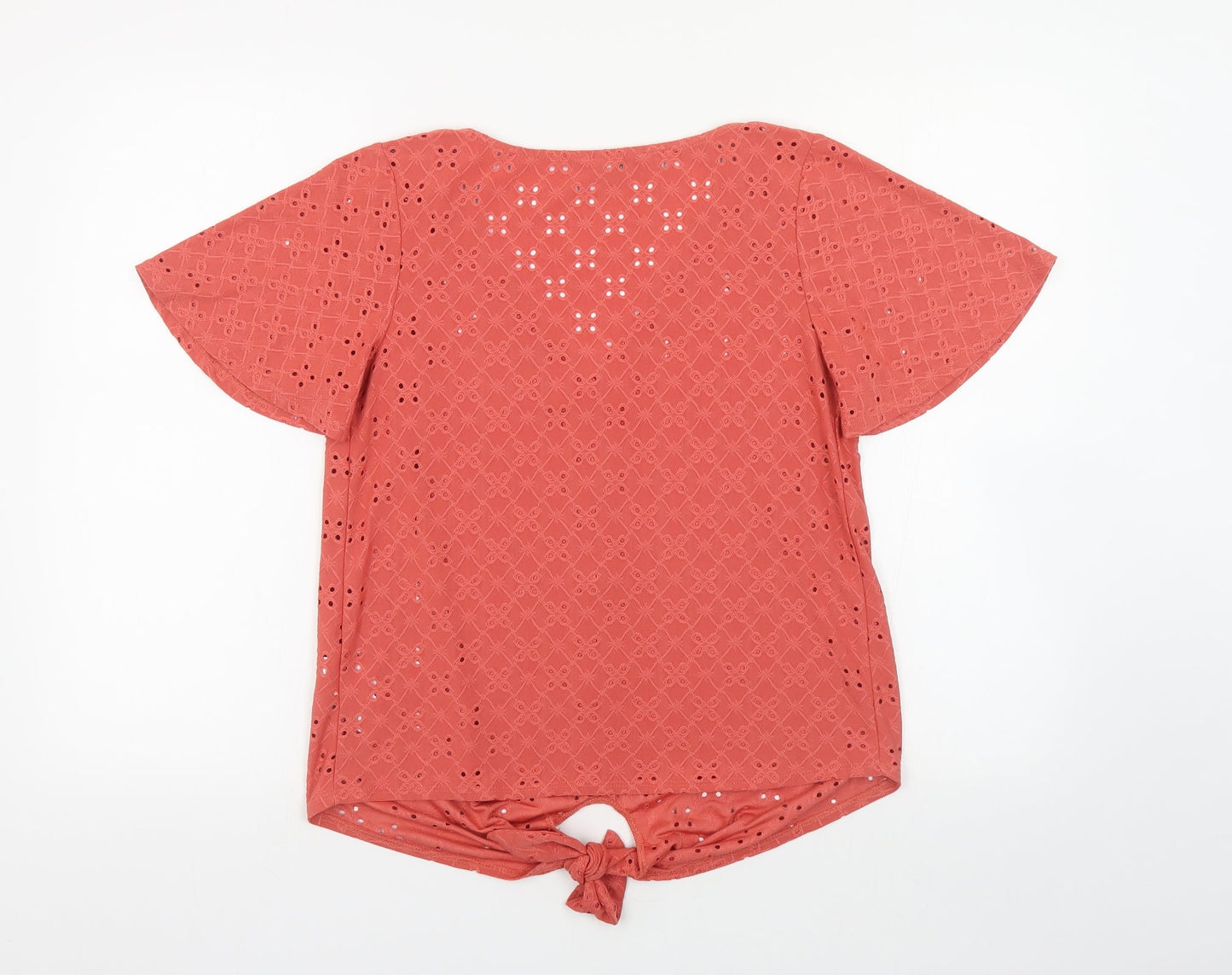 Womens UK Size XS Oasis Orange Basic Button-Up