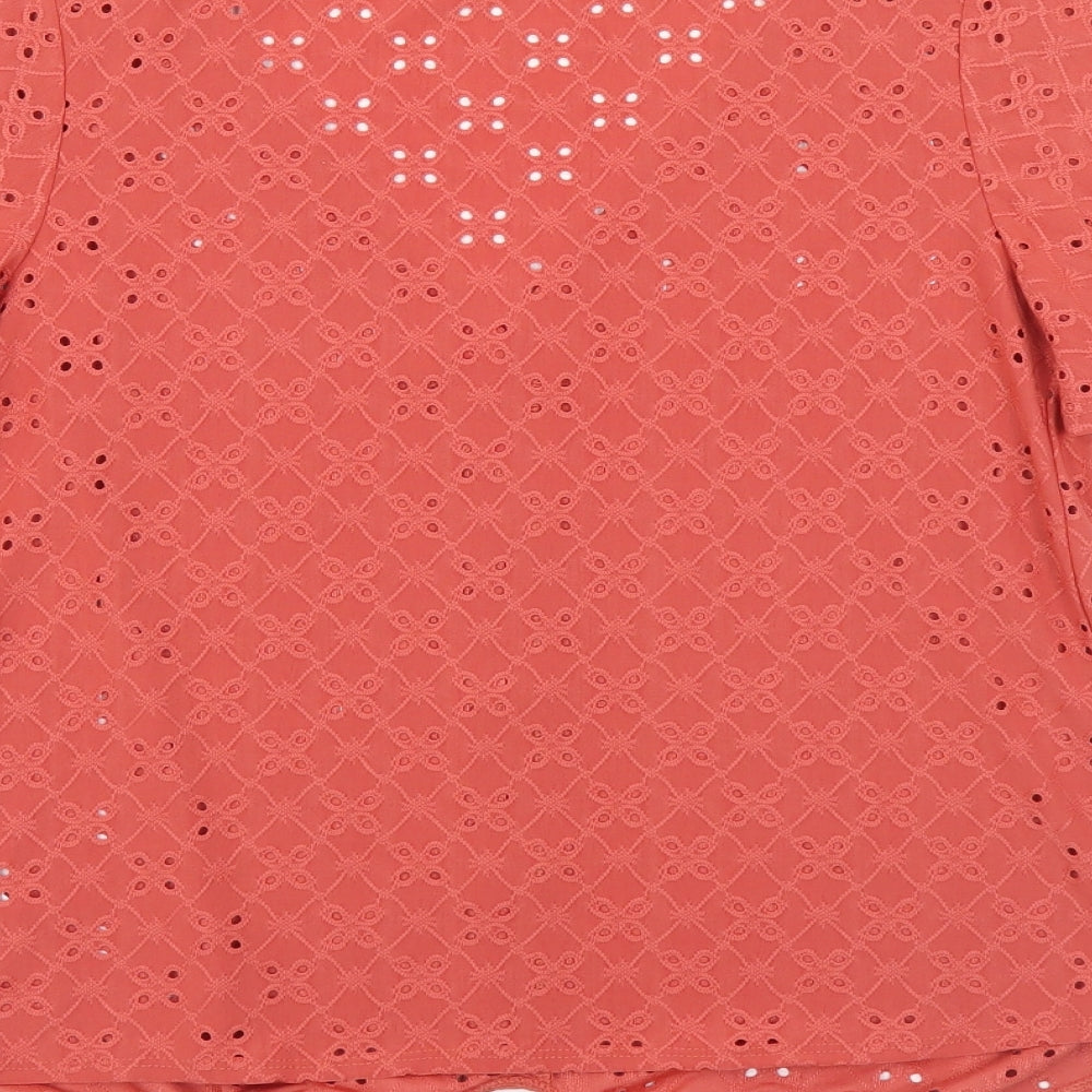 Womens UK Size XS Oasis Orange Basic Button-Up