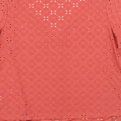 Womens UK Size XS Oasis Orange Basic Button-Up