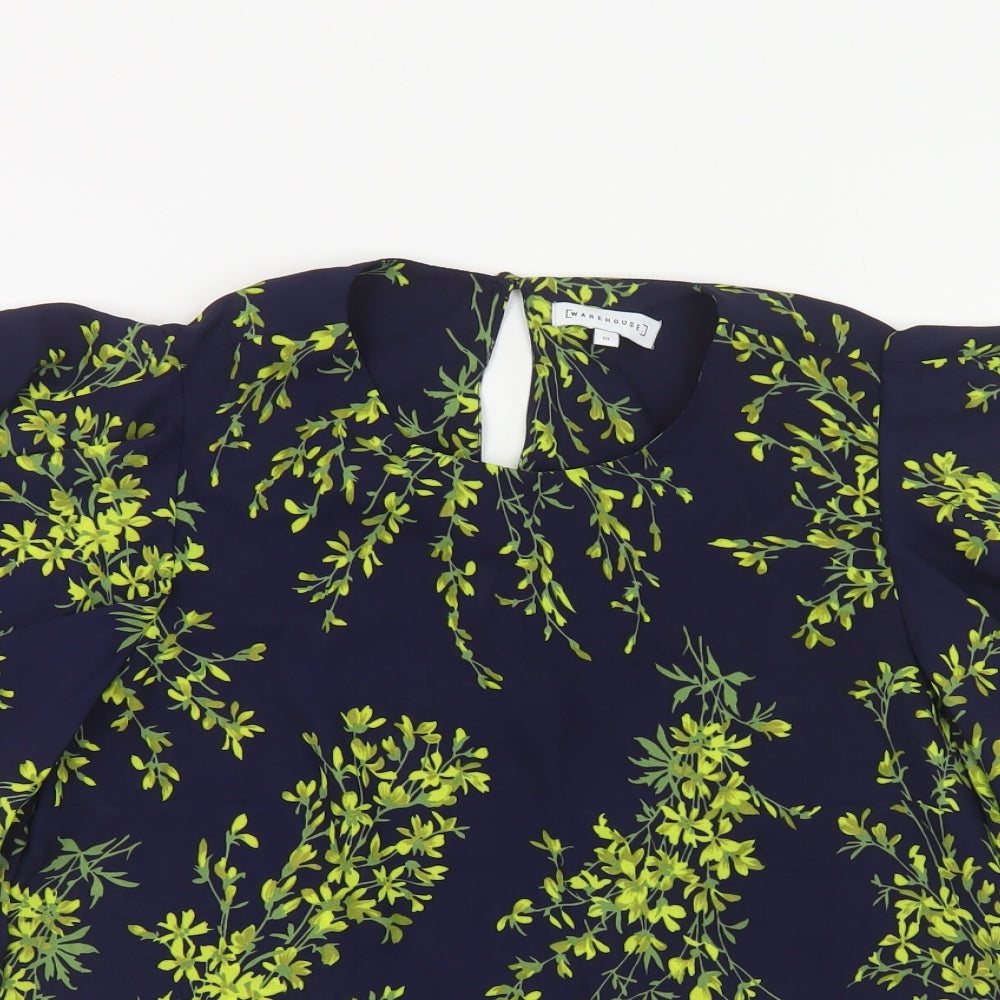 Womens UK Size 10 Warehouse Blue Basic Blouse