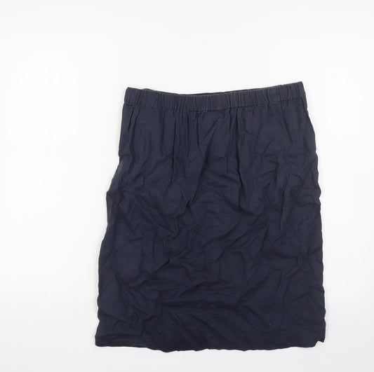 Part Two Womens Blue Linen Straight & Pencil Skirt Size 12