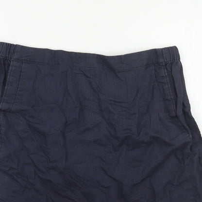 Part Two Womens Blue Linen Straight & Pencil Skirt Size 12