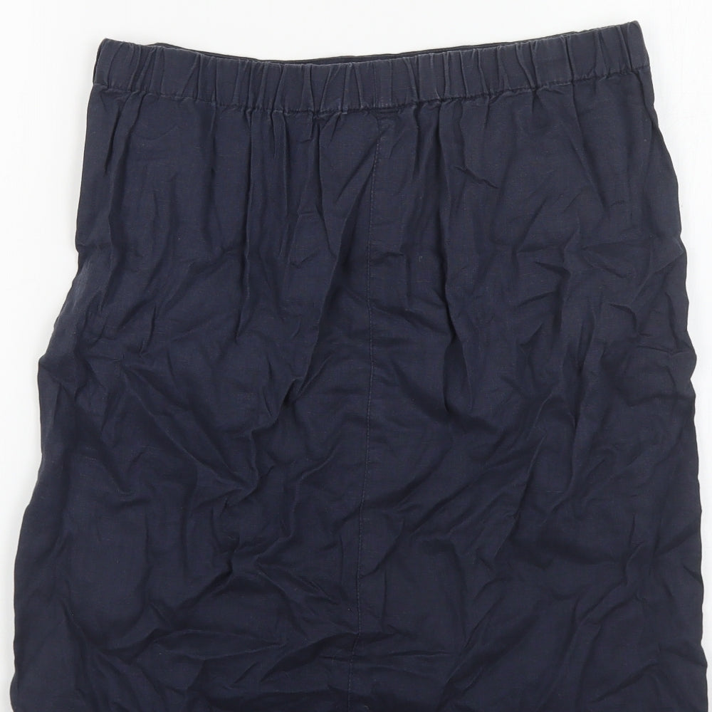 Part Two Womens Blue Linen Straight & Pencil Skirt Size 12