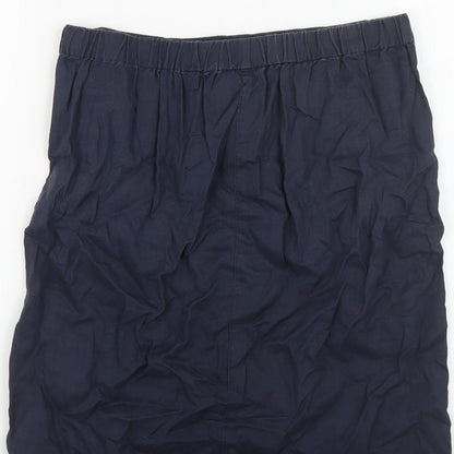 Part Two Womens Blue Linen Straight & Pencil Skirt Size 12