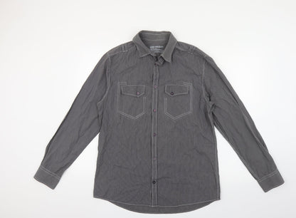 Mens UK Size M NEXT Grey  Button-Up Long Sleeve Casual Shirt