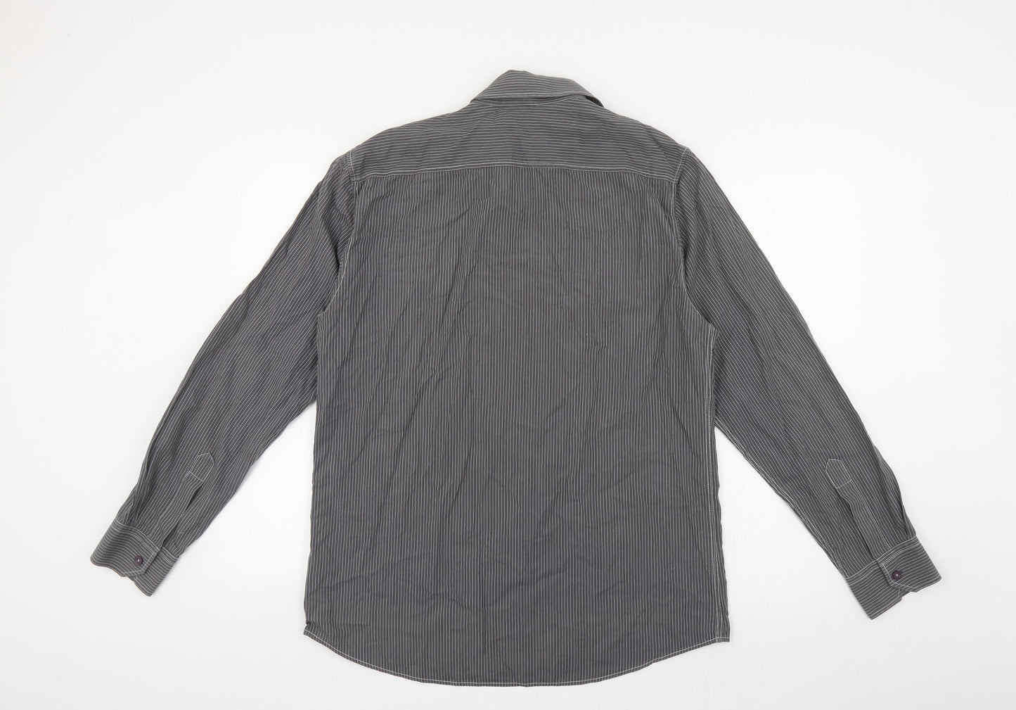 Mens UK Size M NEXT Grey  Button-Up Long Sleeve Casual Shirt