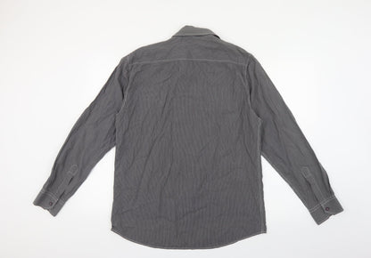 Mens UK Size M NEXT Grey  Button-Up Long Sleeve Casual Shirt