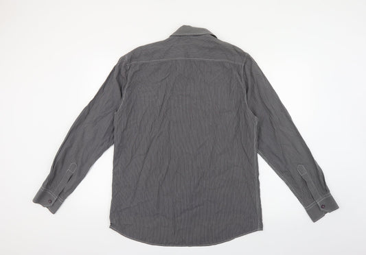 Mens UK Size M NEXT Grey  Button-Up Long Sleeve Casual Shirt