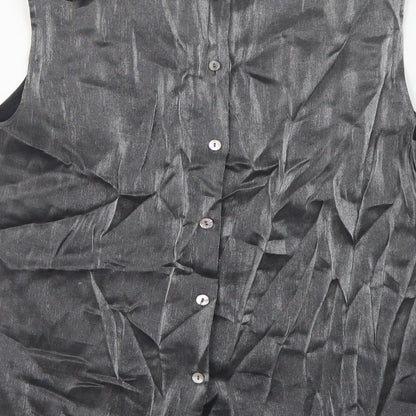 Platinum Womens Silver Geometric Viscose Basic Tank Size 16 Boat Neck