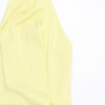 ASOS Womens Yellow Polyester Pencil Dress Size 12 Halter Hook & Eye