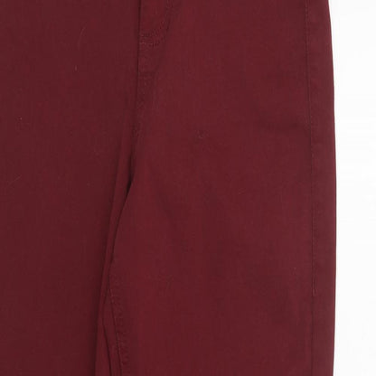 Marks and Spencer Womens Red Cotton Jegging Jeans Size 10 L27 in Regular