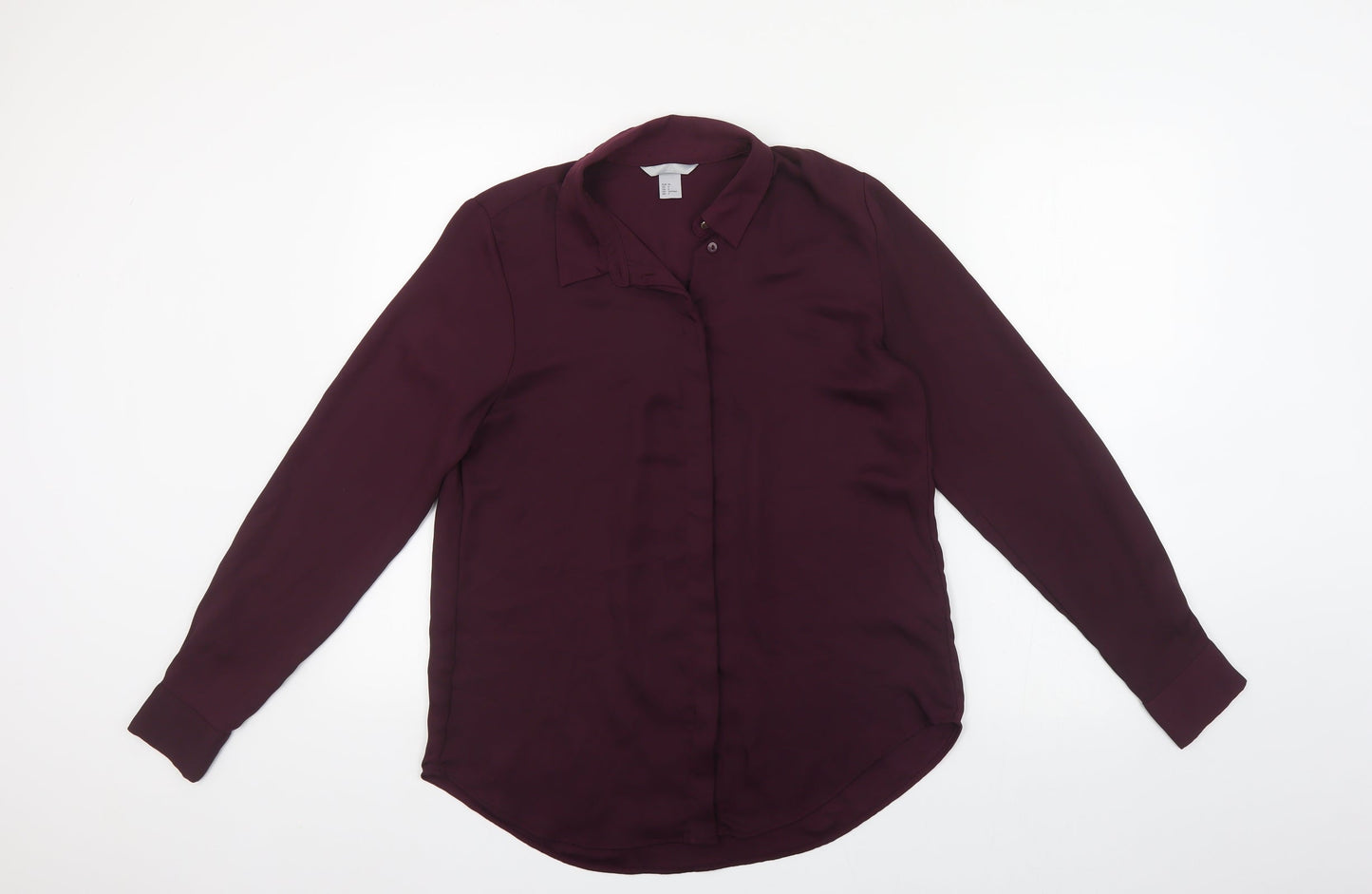 Womens UK Size 8 H&M Purple Basic Button-Up