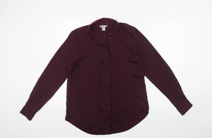 Womens UK Size 8 H&M Purple Basic Button-Up