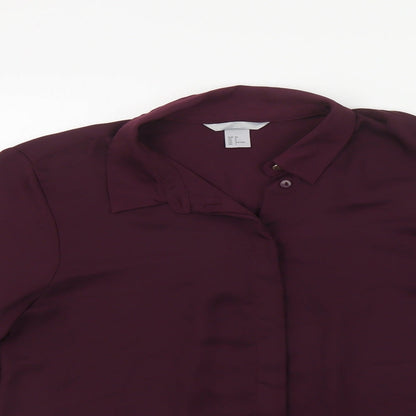 Womens UK Size 8 H&M Purple Basic Button-Up