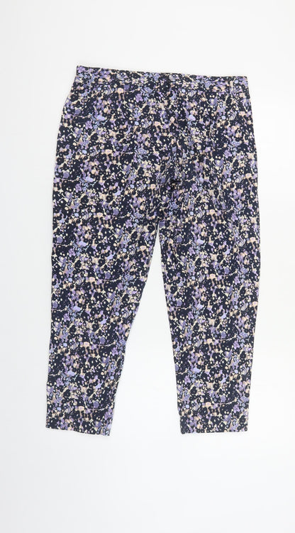 Great Plains Womens Multicoloured Geometric Cotton Trousers Size 10 L26 in Regular Zip