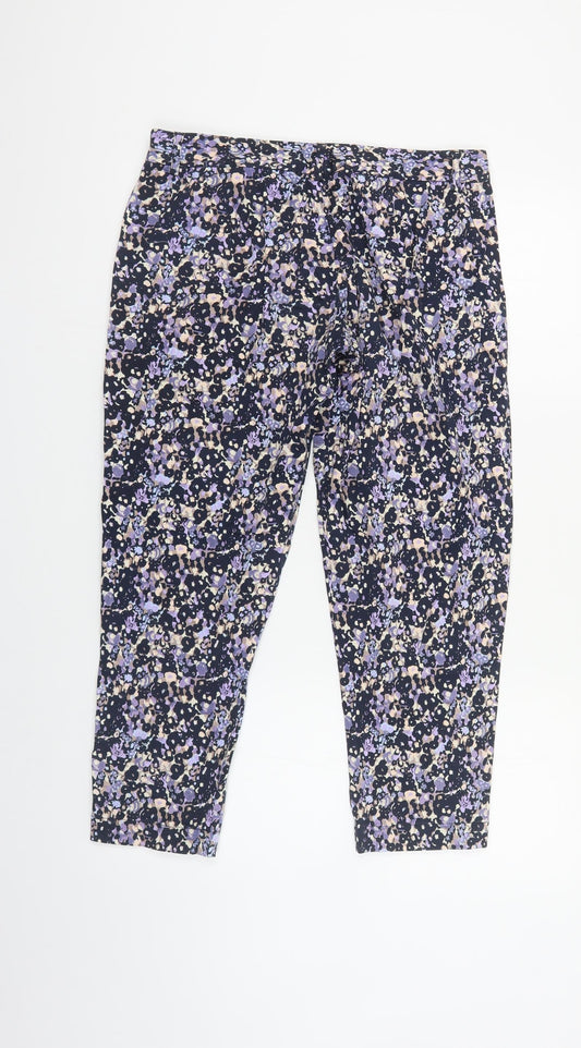 Great Plains Womens Multicoloured Geometric Cotton Trousers Size 10 L26 in Regular Zip