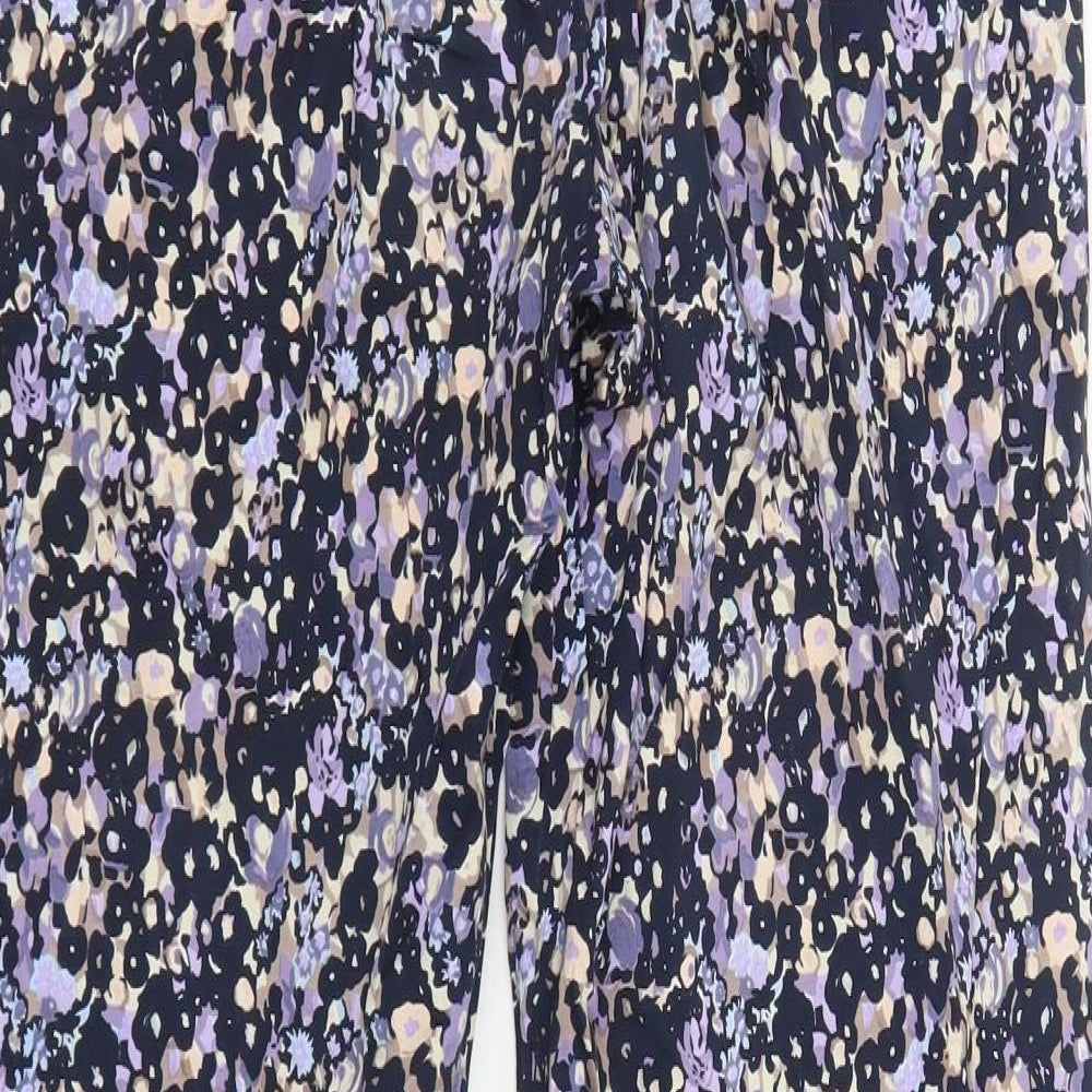 Great Plains Womens Multicoloured Geometric Cotton Trousers Size 10 L26 in Regular Zip