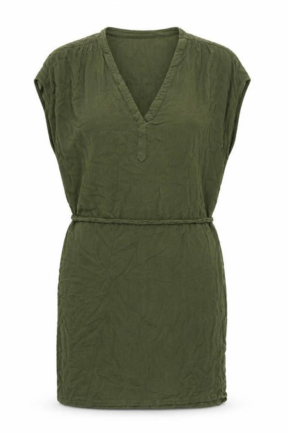 H&M Womens Green Viscose Sheath Size 12 V-Neck Tie