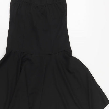 Pretty Guide Womens Black Polyester Skater Dress Size S Square Neck Lace Up