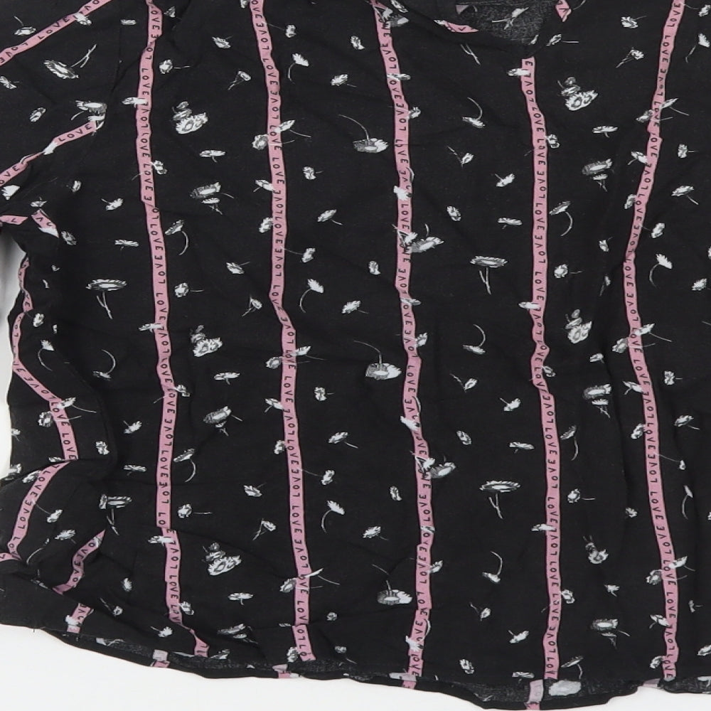 Womens UK Size 6 H&M Black Basic Blouse
