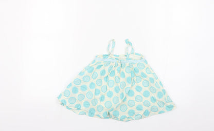 Gap Baby Ivory Polka Dot Cotton Camisole Tank Size 12-18 Months Square Neck Button