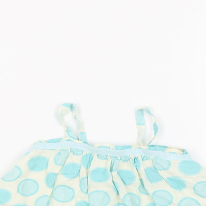 Gap Baby Ivory Polka Dot Cotton Camisole Tank Size 12-18 Months Square Neck Button
