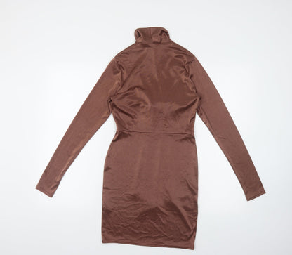 ASOS Womens Brown Polyester Mini Size 10 Collared Pullover
